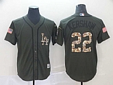 Dodgers 22 Clayton Kershaw Olive Camo Salute To Service Cool Base Jersey,baseball caps,new era cap wholesale,wholesale hats